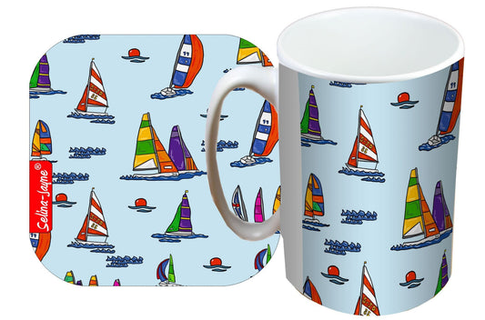 Sailing Mug and Coaster Gift Set by Selina-Jayne