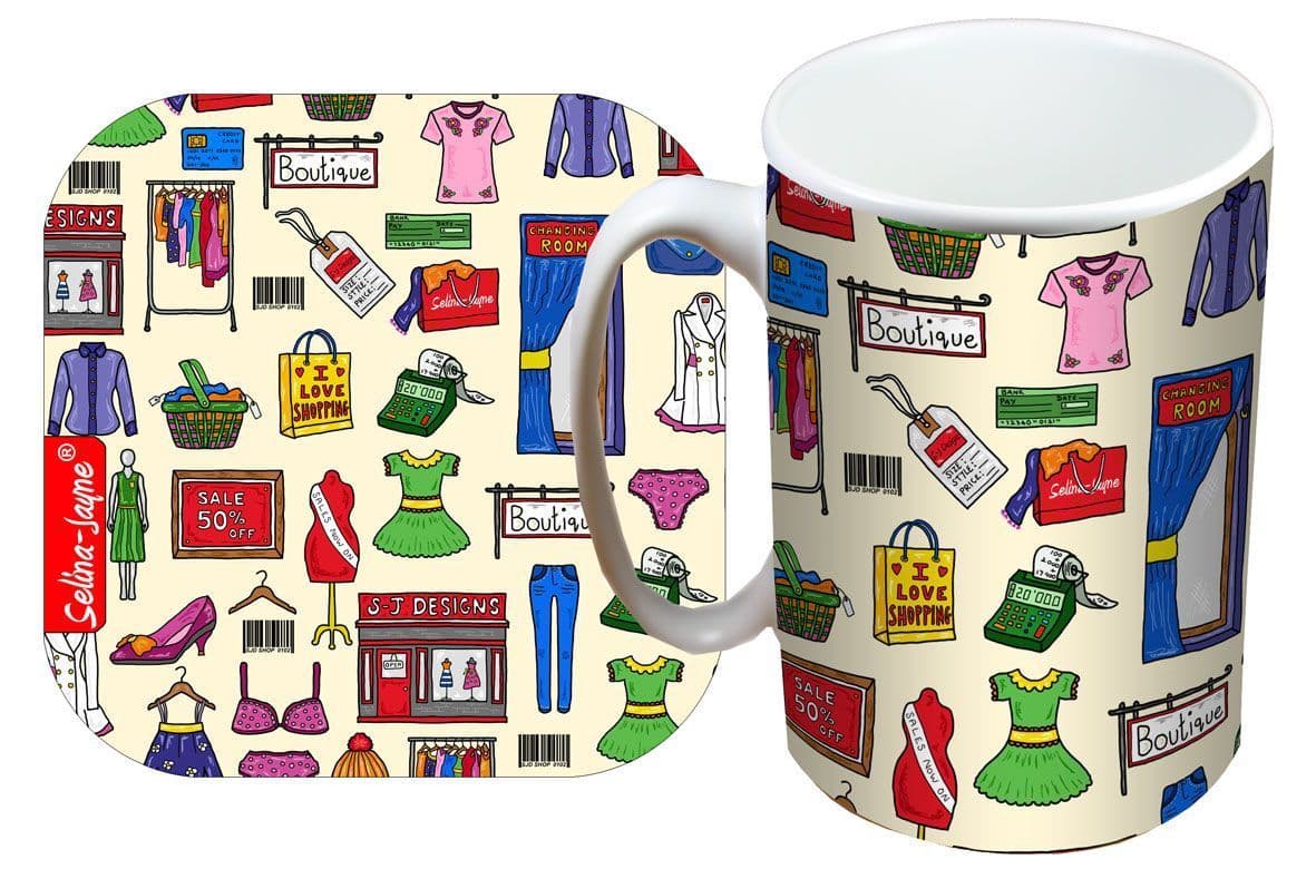 Shopaholic Mug and Coaster Gift Set by Selina-Jayne