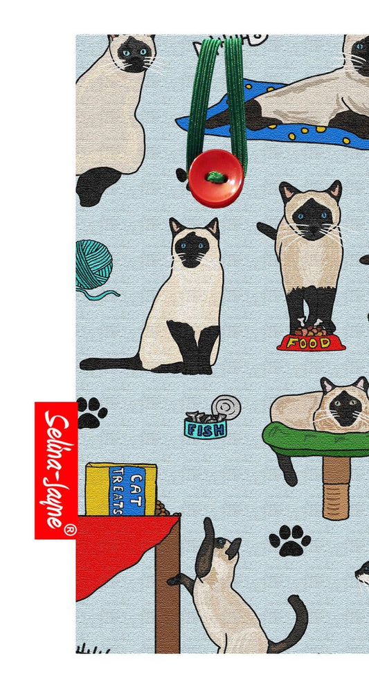 Siamese Cat Glasses Case Soft Fabric by Selina-Jayne