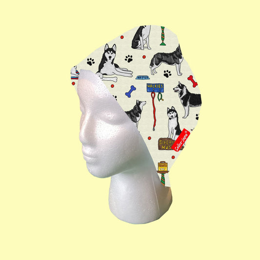 Siberian Husky Dog Scrub Cap by Selina-Jayne