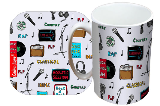 Singer Mug and Coaster Gift Set by Selina-Jayne