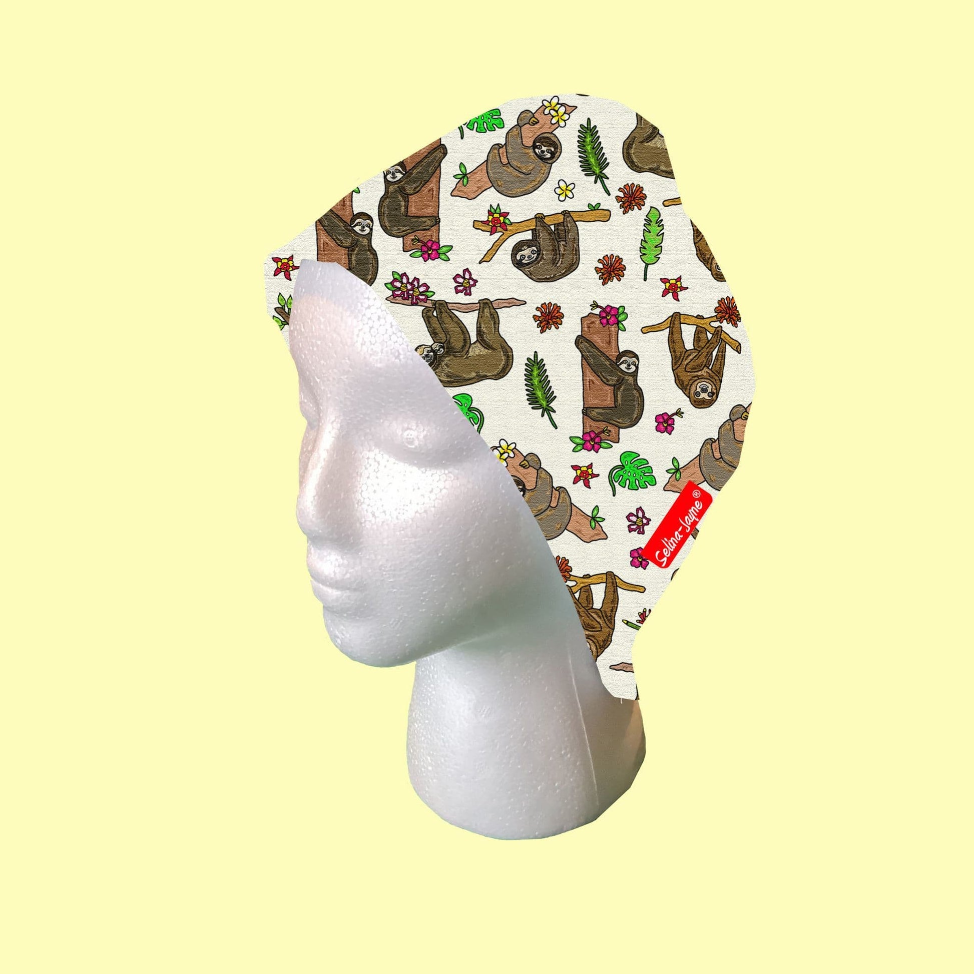 Sloth Scrub Cap by Selina-Jayne