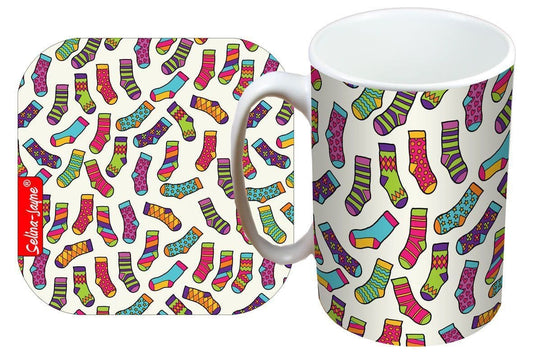 Socks Mug and Coaster Gift Set by Selina-Jayne