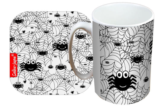 Spiders Mug and Coaster Gift Set by Selina-Jayne