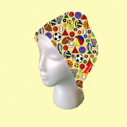Sport Balls Scrub Cap by Selina-Jayne