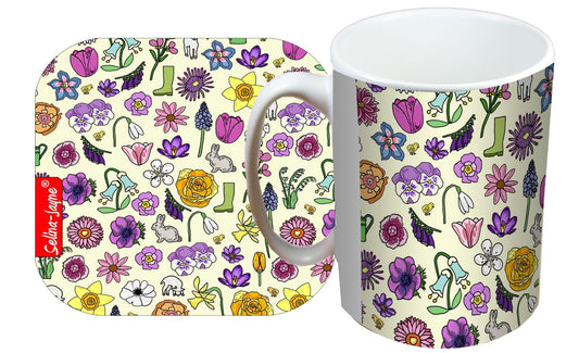 Spring Meadow Mug and Coaster Gift Set by Selina-Jayne