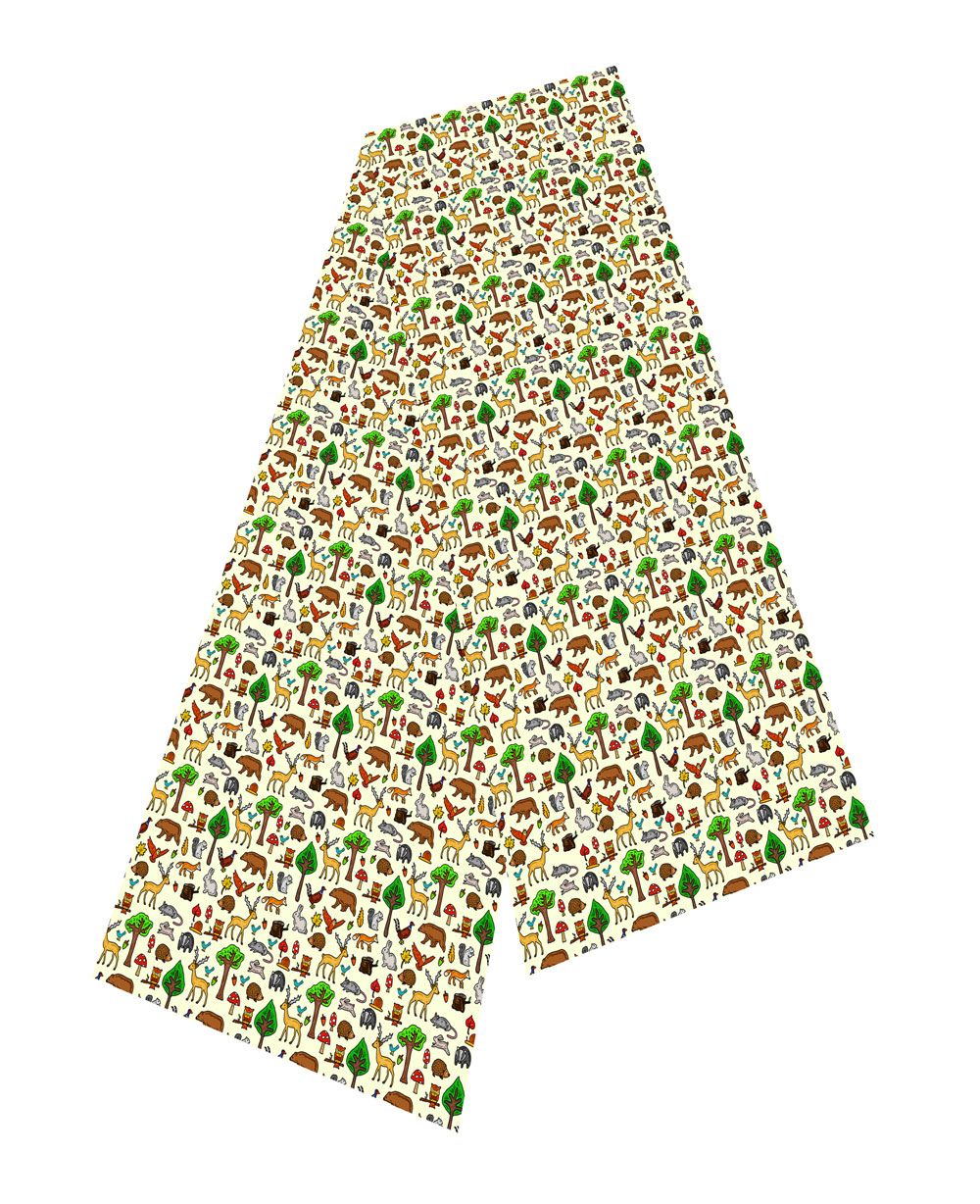 Woodland Animals Silk Scarf by Selina-Jayne
