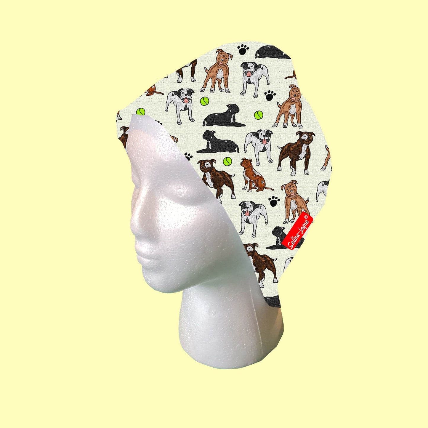 Staffy Dogs Scrub Cap by Selina-Jayne