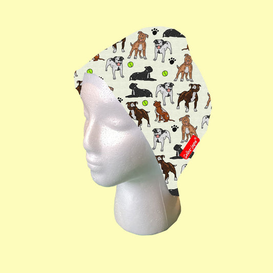 Staffy Dogs Scrub Cap by Selina-Jayne
