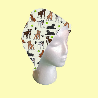 Staffy Dogs Scrub Cap by Selina-Jayne