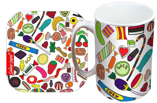 Sweet Tooth Mug and Coaster Gift Set by Selina-Jayne