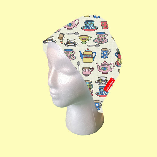 Teacups Scrub Cap by Selina-Jayne