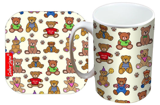 Teddy Bears Mug and Coaster Gift Set by Selina-Jayne