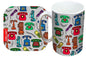 Telephones Mug and Coaster Gift Set by Selina-Jayne