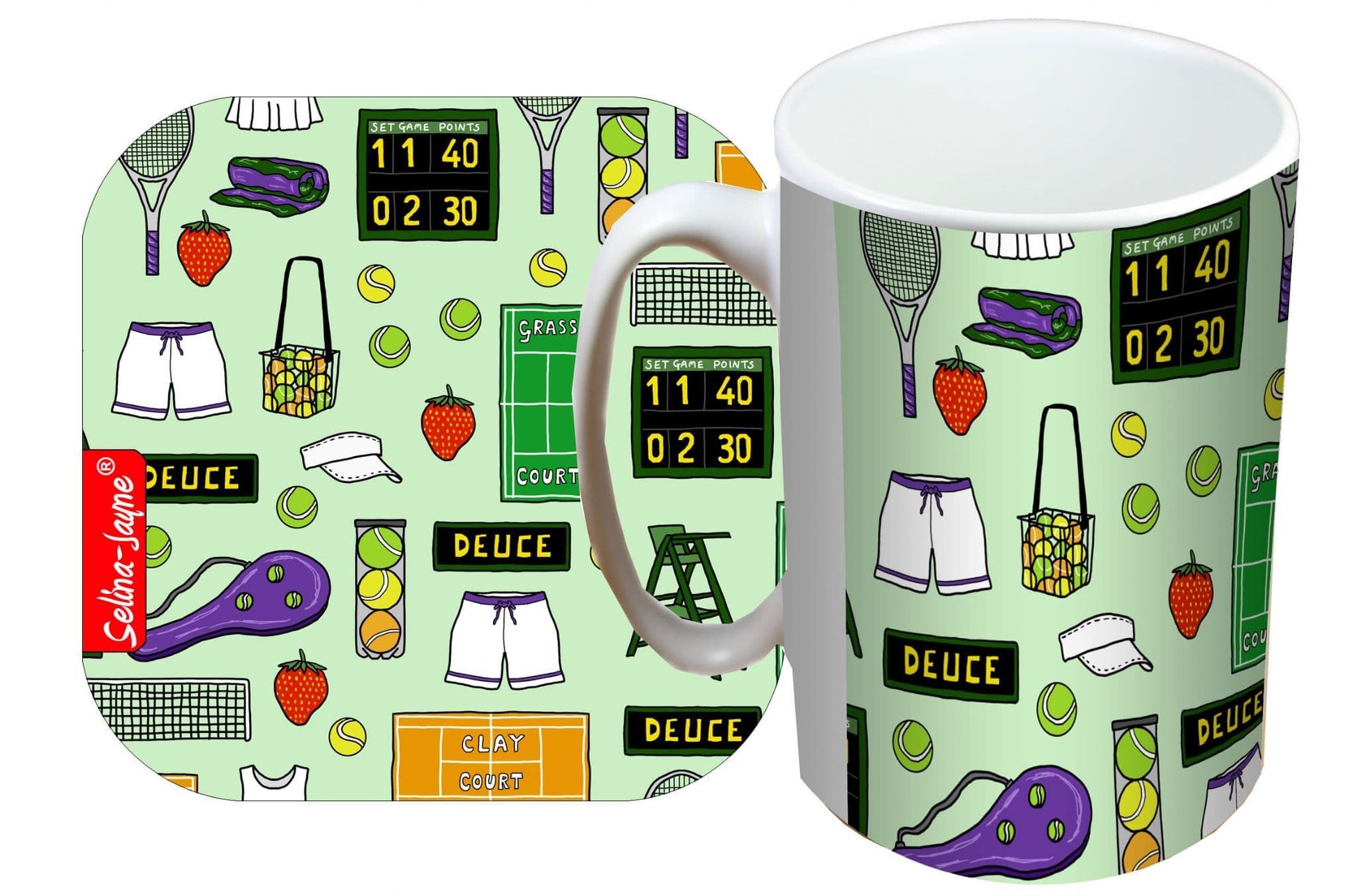 Tennis Mug and Coaster Gift Set by Selina-Jayne
