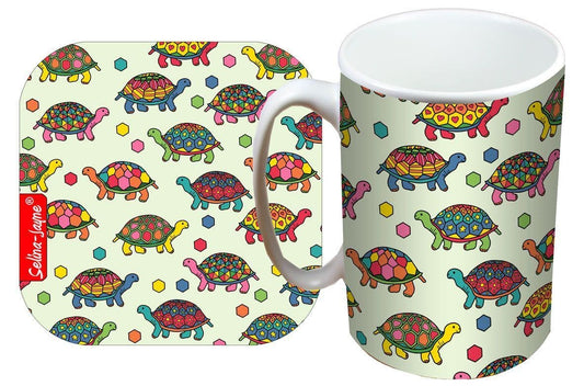 Tortoise Mug and Coaster Gift Set by Selina-Jayne