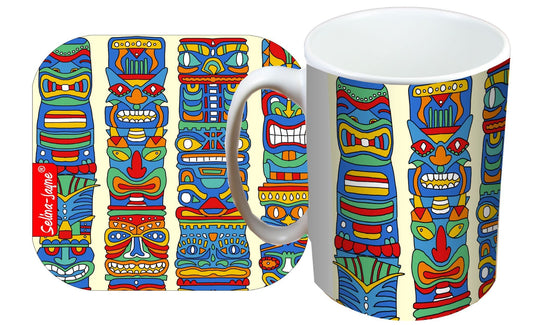 Totem Poles Mug and Coaster Gift Set by Selina-Jayne