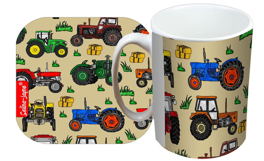 Tractors Mug and Coaster Gift Set by Selina-Jayne