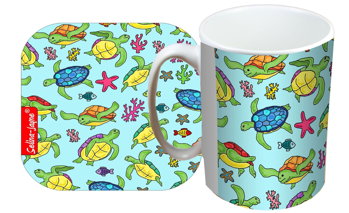 Turtles Mug and Coaster Gift Set by Selina-Jayne