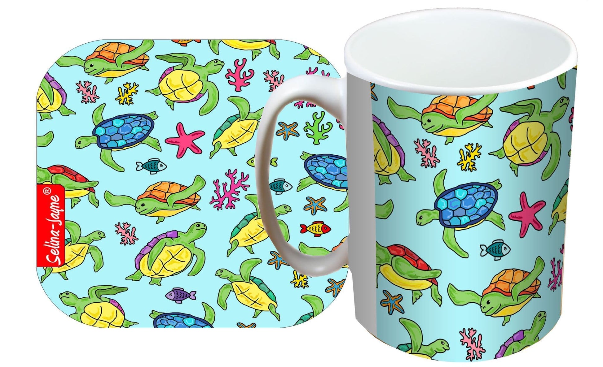 Turtles Mug and Coaster Gift Set by Selina-Jayne