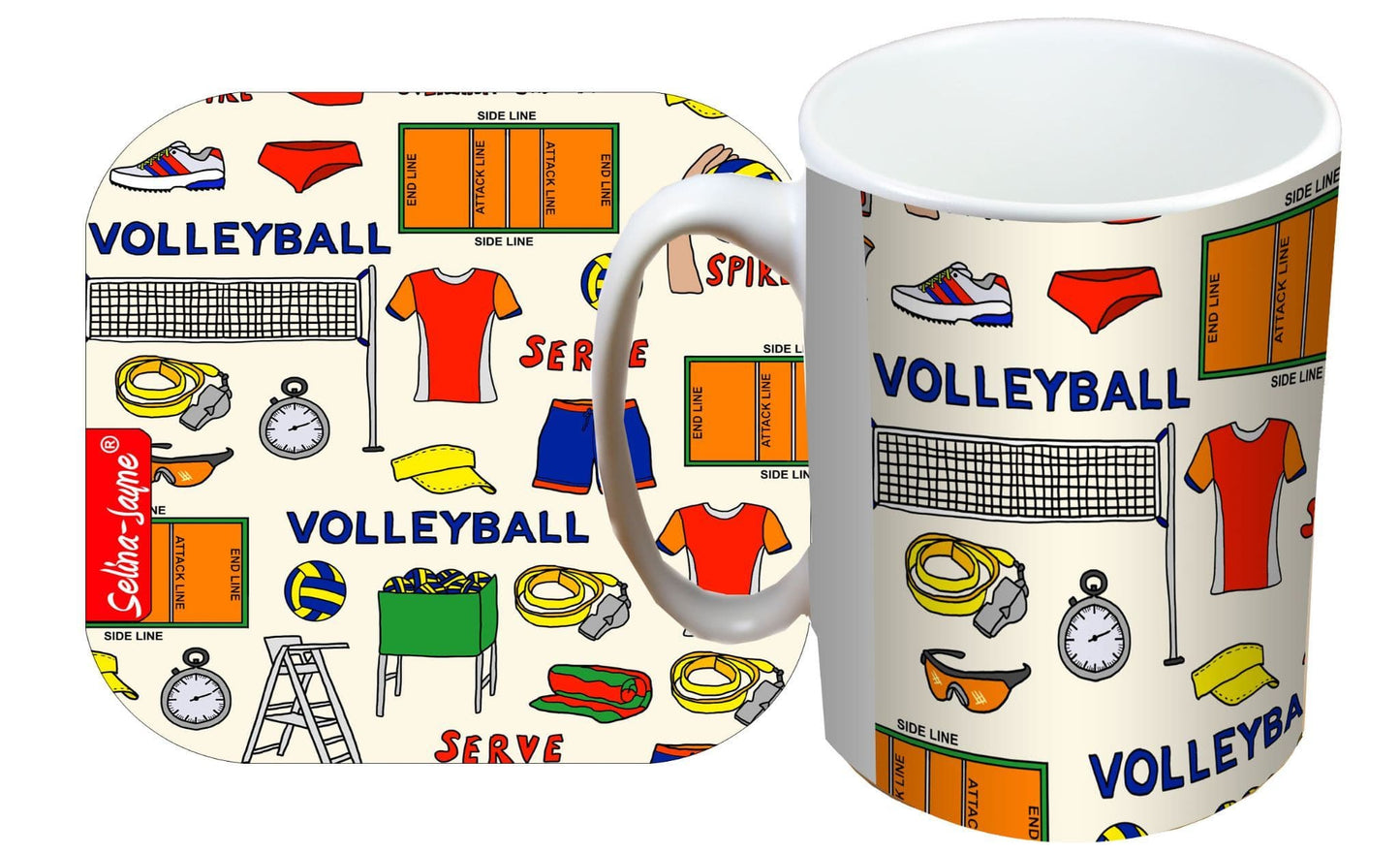 Volleyball Mug and Coaster Gift Set by Selina-Jayne