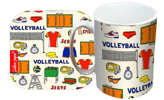 Volleyball Mug and Coaster Gift Set by Selina-Jayne