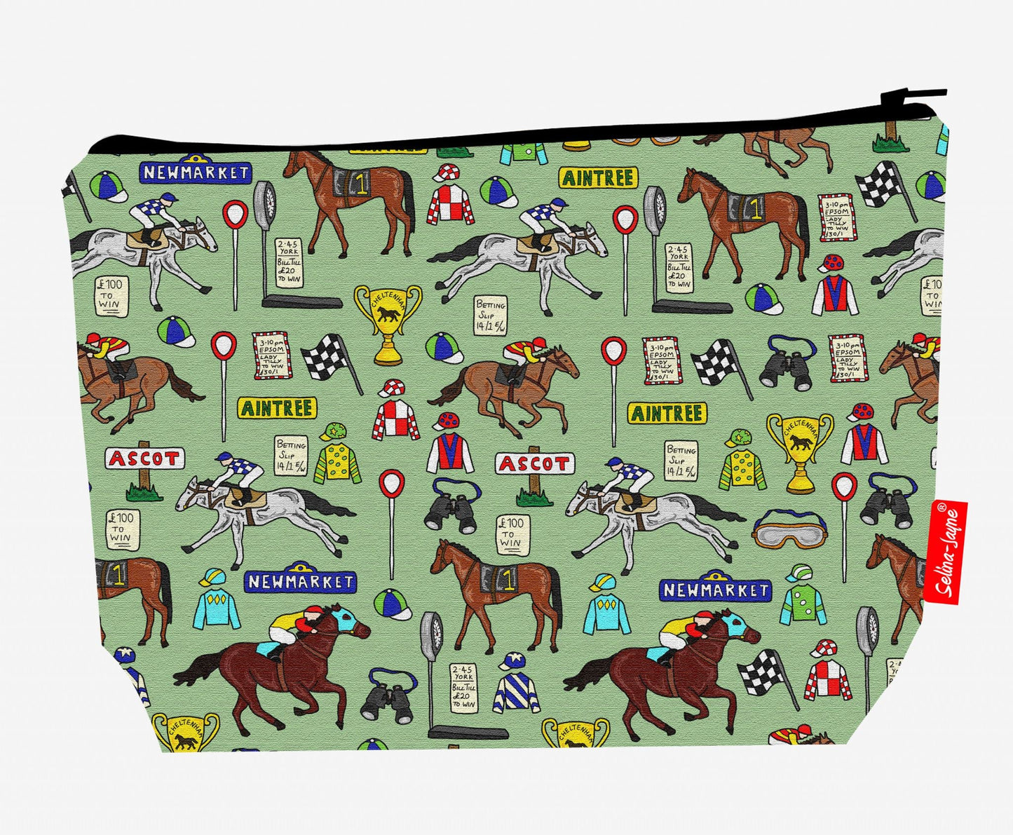 Horse Racing Toiletry Bag by Selina-Jayne