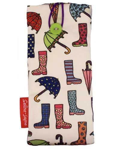 Wellies and Brollies Soft Glasses Case by Selina-Jayne
