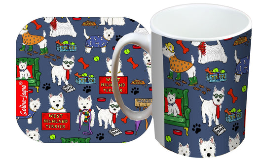 West Highland Terrier Mug and Coaster Gift Set by Selina-Jayne