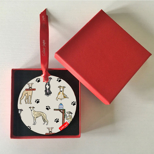 Whippet Dogs Hanging Decoration by Selina-Jayne