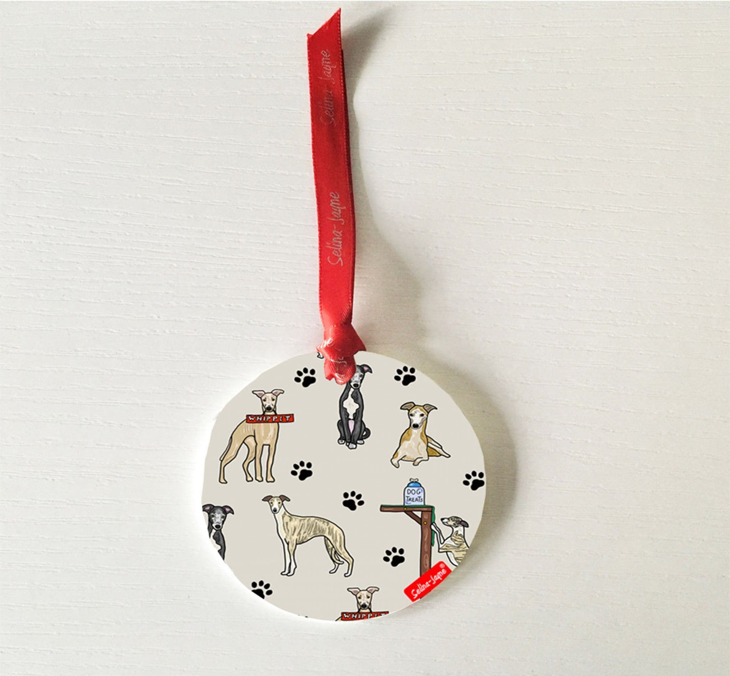 Whippet Dogs Hanging Decoration by Selina-Jayne