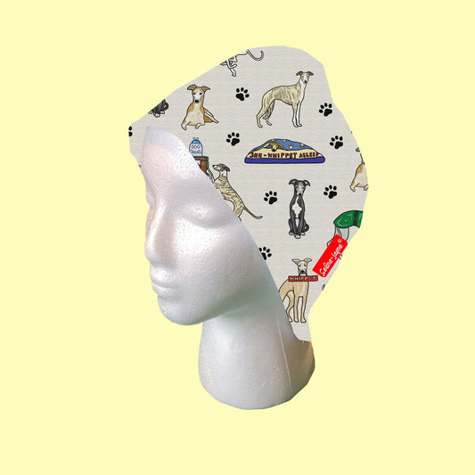 Whippet Dogs Scrub Cap by Selina-Jayne