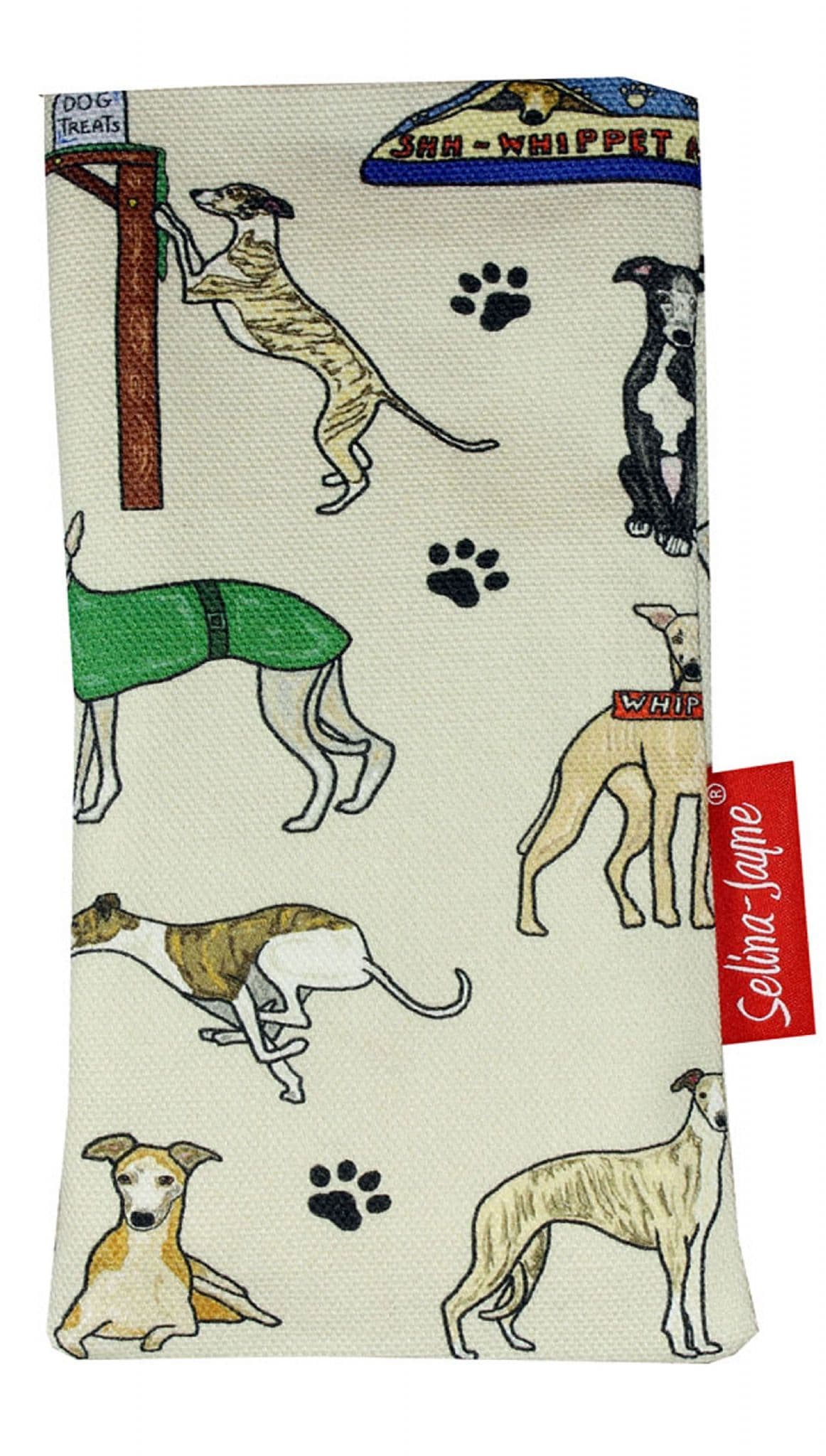 Whippet Dogs Soft Glasses Case by Selina-Jayne