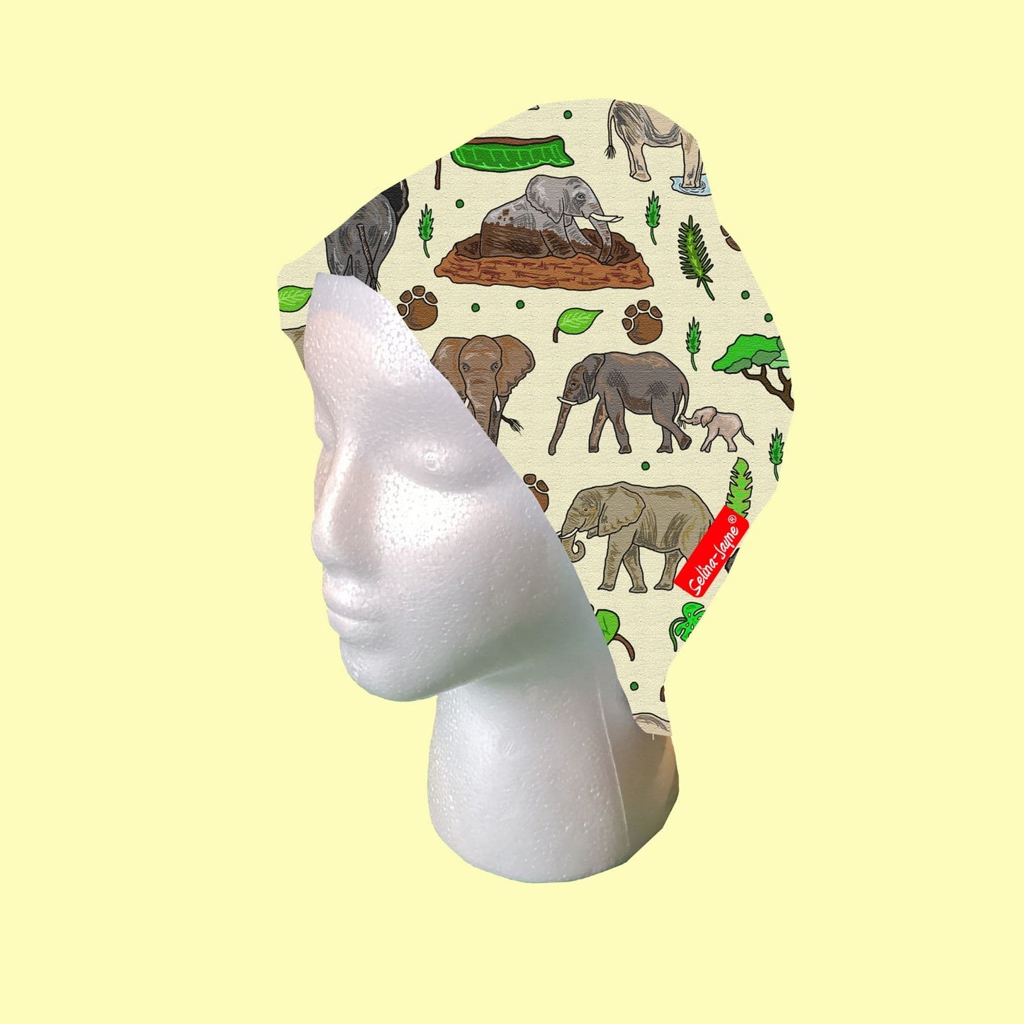 Wild Elephants Scrub Cap by Selina-Jayne