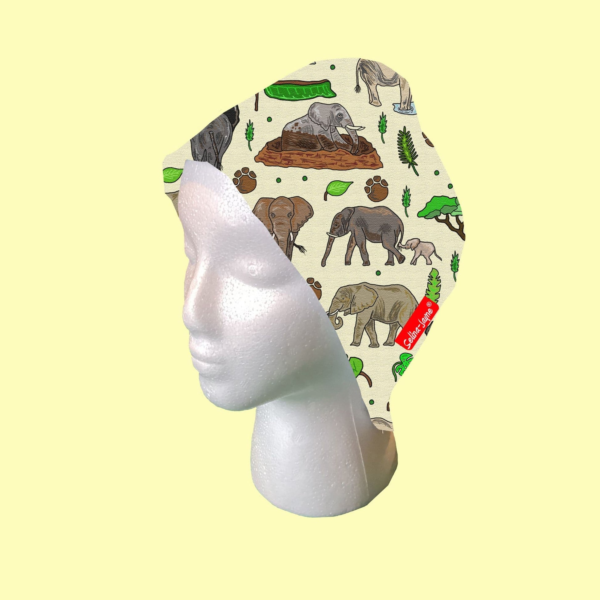 Wild Elephants Scrub Cap by Selina-Jayne