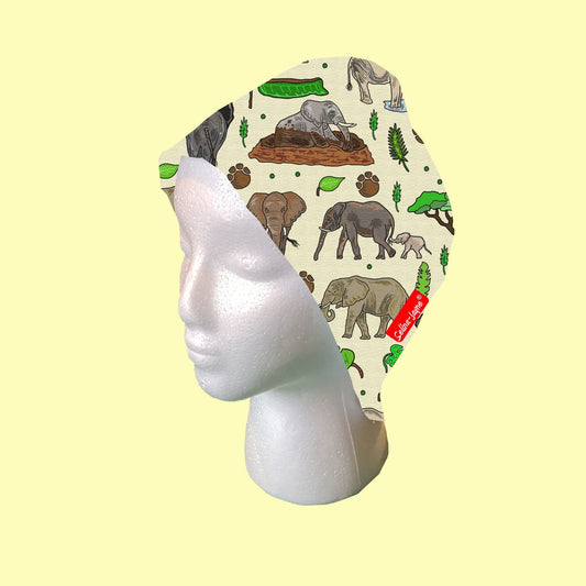 Wild Elephants Scrub Cap by Selina-Jayne