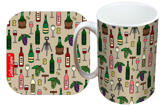Wine Mug and Coaster Gift Set by Selina-Jayne